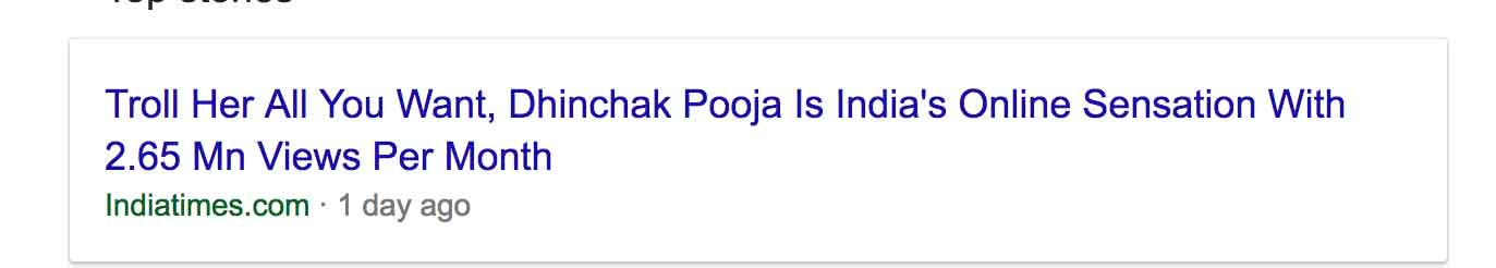 Dhinchak Pooja Google news